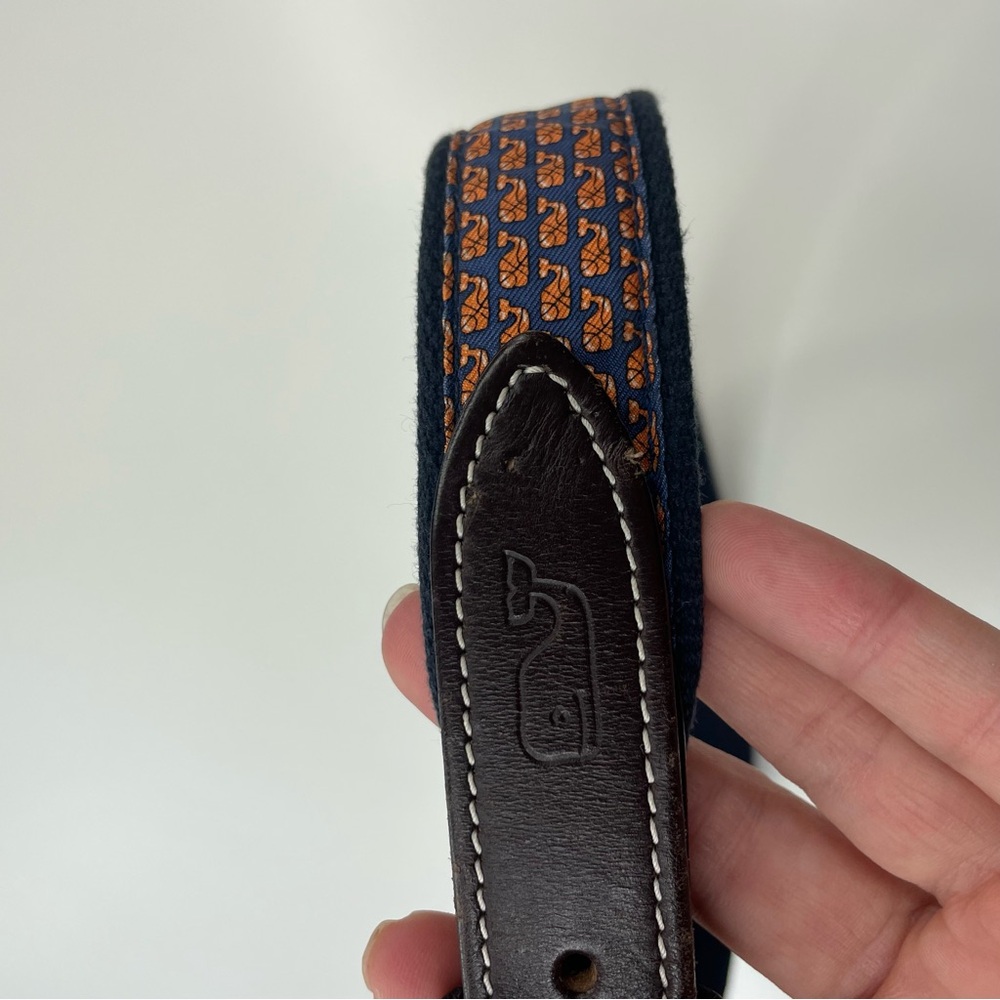 Vineyard Vines Classic Canvas and Leather Whale Basketball‎ Kids Belt size 26